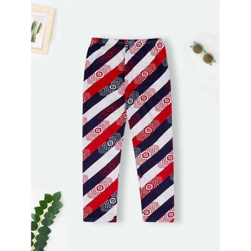 Girls Flexible Tights Stripes Red & Blue – Sunshine