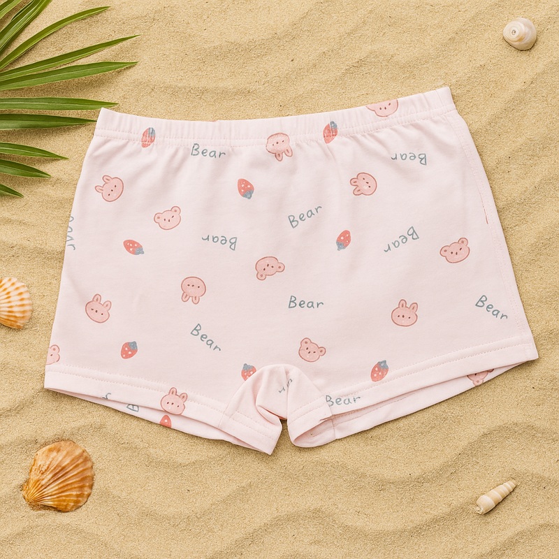 Girls Cotton Boxer Briefs Bear Pink – Sunshine
