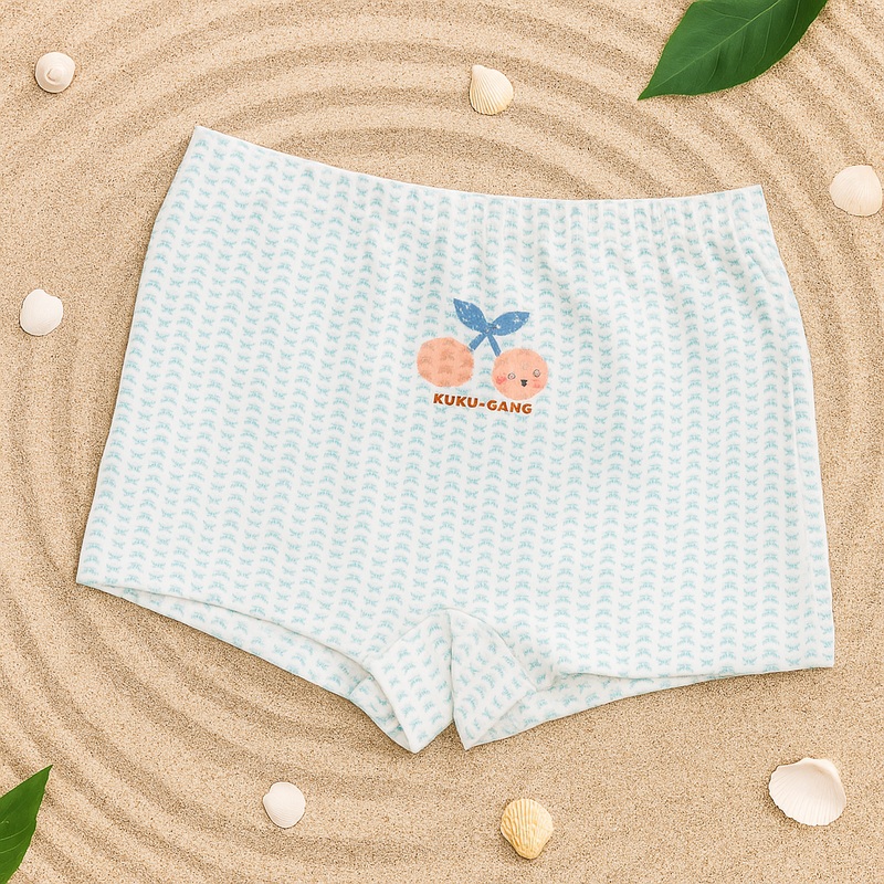 Girls Cotton Boxer Briefs Leaves Sea Green – Sunshine