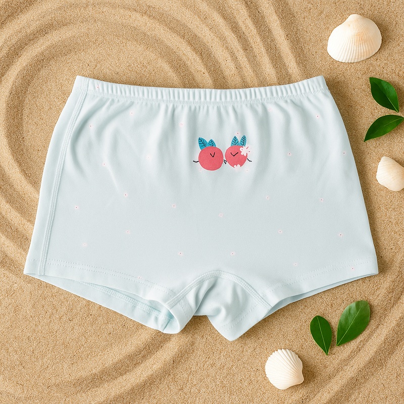 Girls Cotton Boxer Briefs Smily Orange Blue – Sunshine