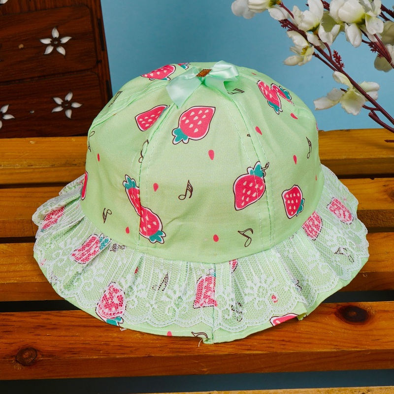 Kids Cotton Summer Hat Strawberry Green – Sunshine