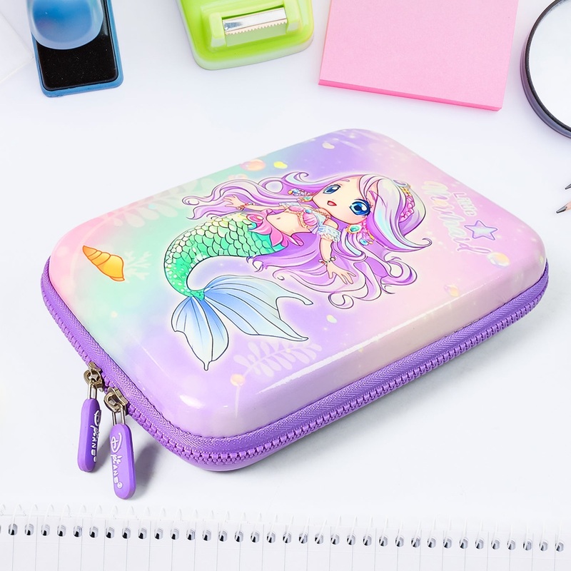 3D Big Pencil Case with Large Capacity, EVA Pencil Bag with Smooth Double Zip (1 Pc / Mix Design / 2115 Cm)