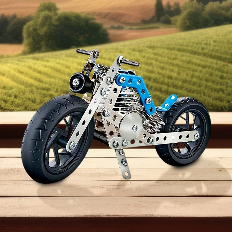 Metal Bike Creative Mechanical Construction Engineering Kit 140 Part of Bike Tool / 1 Set