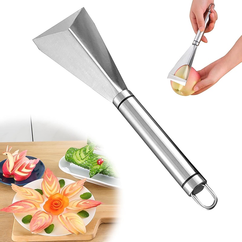 Stainless Steel Fruit Carving Knife – V Shape Channel Knife Tool (1 Pc)