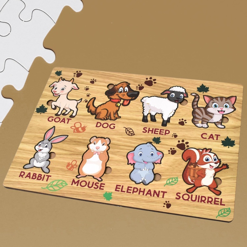Wooden Animal Puzzle Learning Educational Board (1 Set / 2820 Cm)