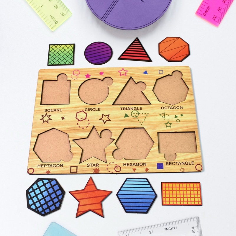 Wooden Triangles Puzzle Learning Educational Board (1 Set / 2820 Cm)