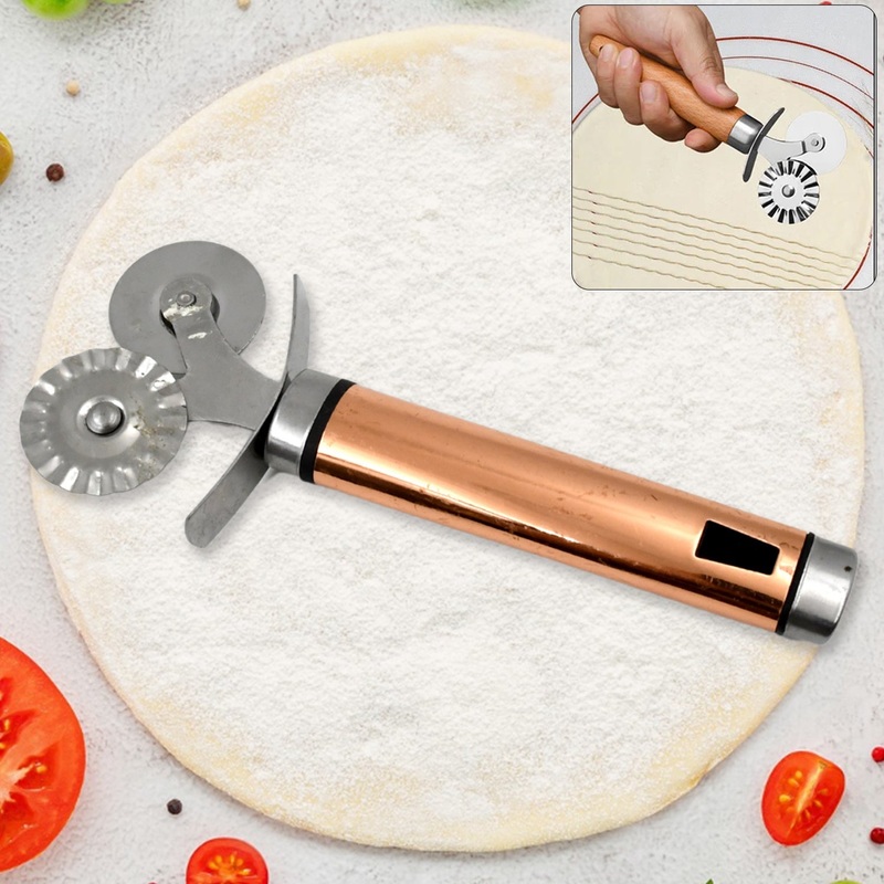 Pastry cutter wheel – Pie Crust Cutter Premium Double Cutter Wheel (1 Pc)