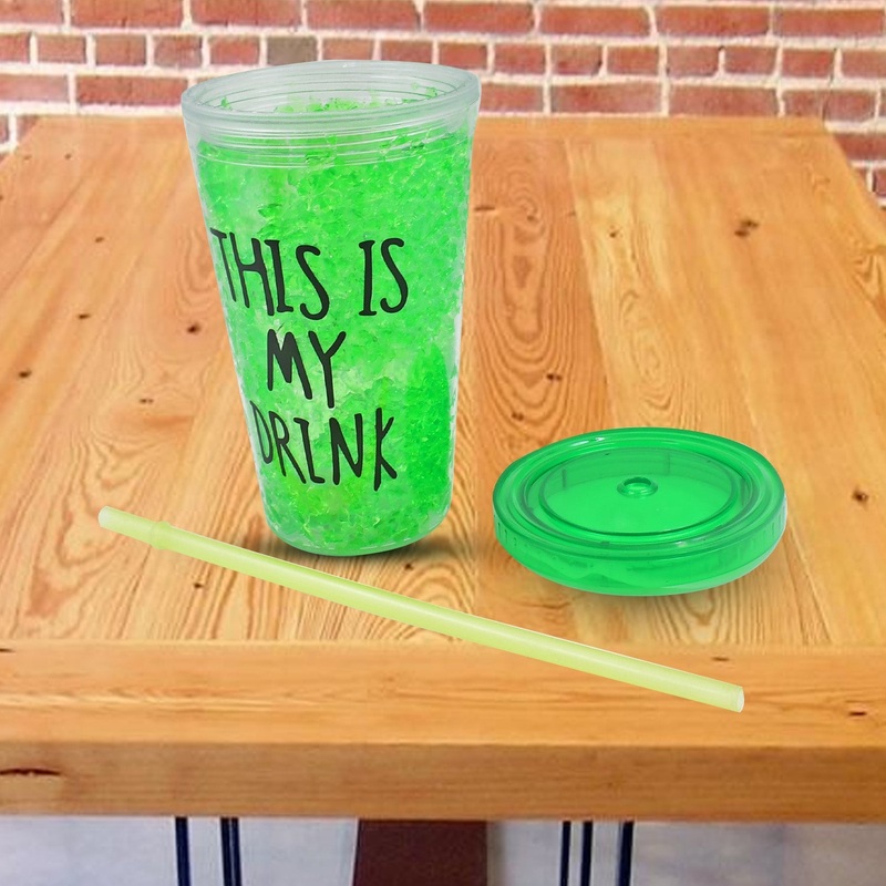 PlasticDrink Cup, Tea Coffee Tumbler with Lid and Straw (1 Pc)