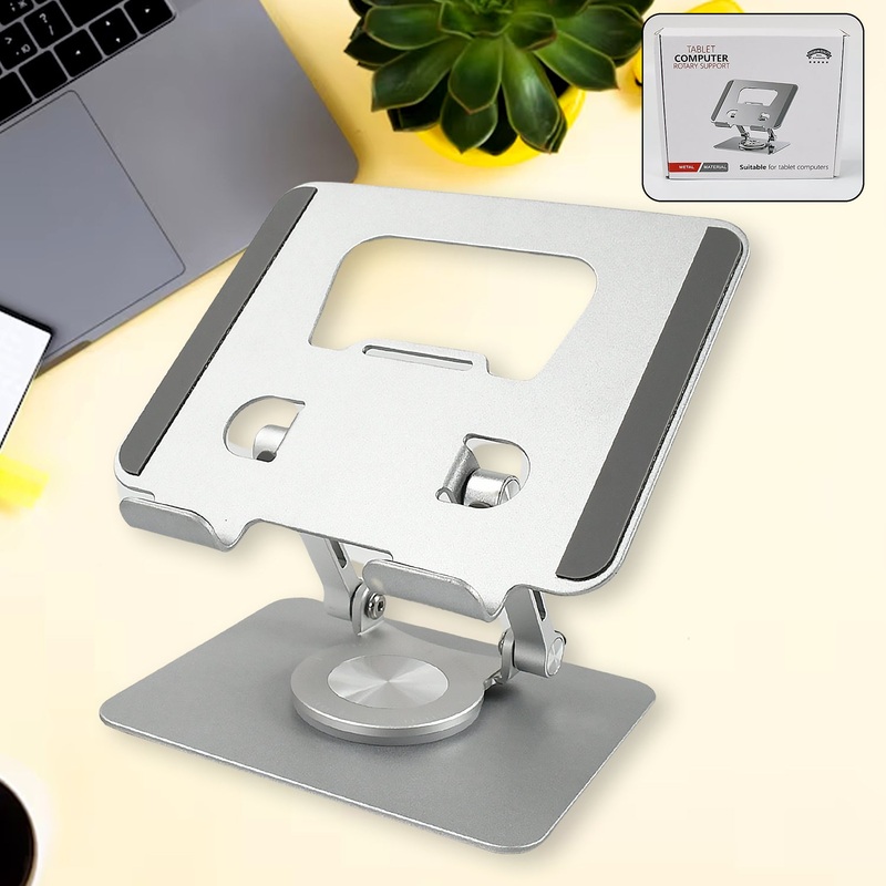 Aluminum Alloy 360Rotating Bracket, Adjustable Laptop Stand, Portable Foldable Ergonomic Laptop Support
