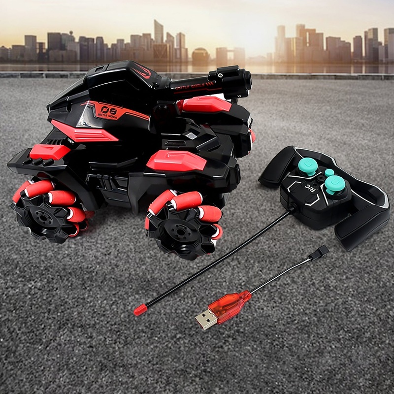 New Remote Control Vehicle 4wd Off Road Climbing Vehicle Water Bomb Armored Tank Battle Launcher Boys’ Children’s Toy Car (1 pc / With Remote)