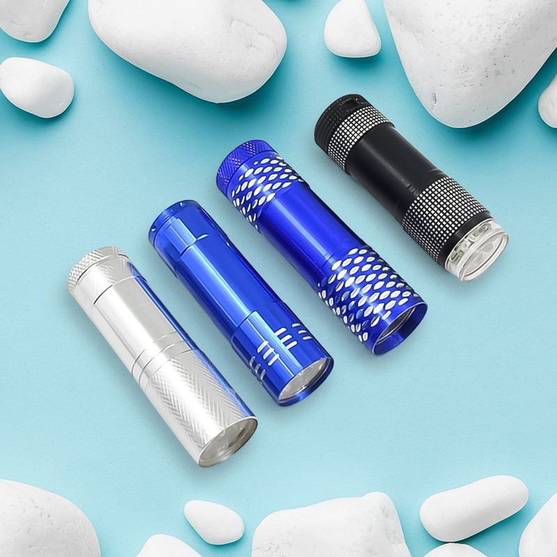 Portable Mini Torch, Super-Bright Mini 9 LED Bulb Pocket Torches – Torch Flashlight for Camping, Hiking, DIY, Travelling, Outdoors and More 3 Battery operated (Battery not included / 1 pc / Mix Color)