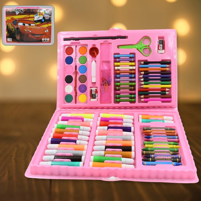 17978Art Set Kids Art Supplies Coloring Case Kit Painting & Drawing Sets for Kids Boys Girls Gifts Toys Age 4 & Above – Mix Colors, Kids Colorful Bag (86 Pcs Set)