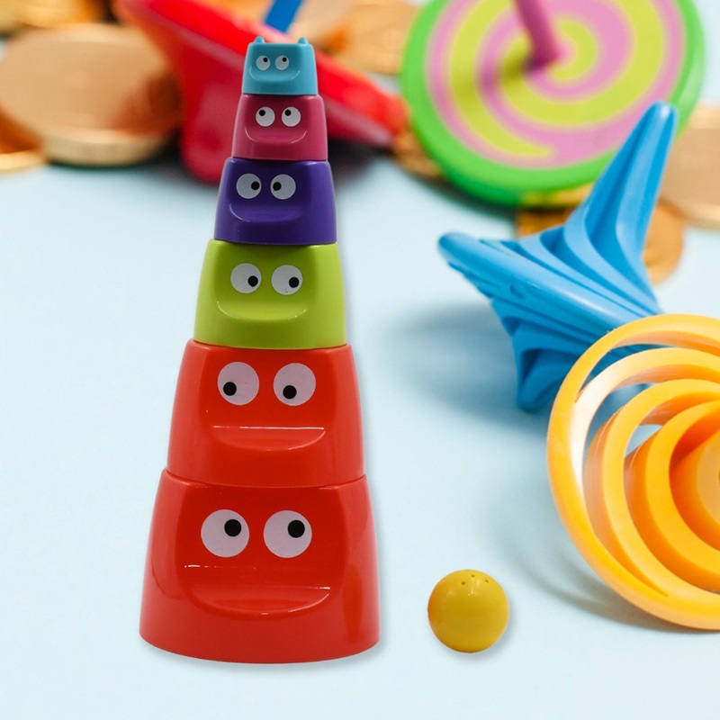 Monster Cups – Activity Toy for Babies 5+ Months Plastic Multicolor Infant & Preschool Toys Develops Motor & Reasoning Skills Birthday Gifts for Boys Girls Age 5+ Months Kids (1 Set)
