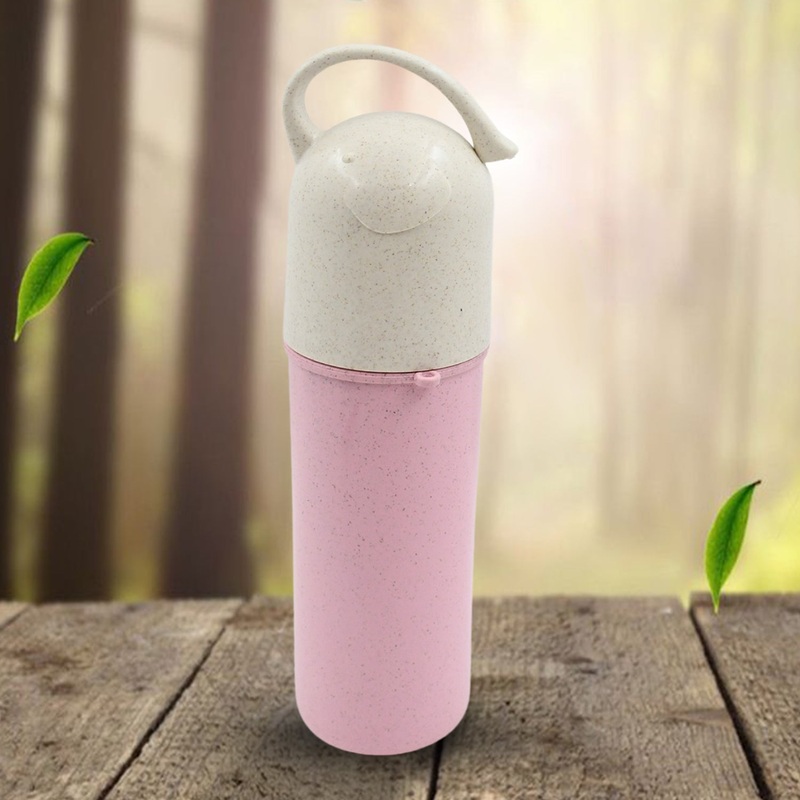 Travel Coffee Cup Portable Water Bottle Wheat Straw Coffee Tea Mug Coffee Mug with Lids & Handle for Coffee TeaPortable for School(300 ML Approx)