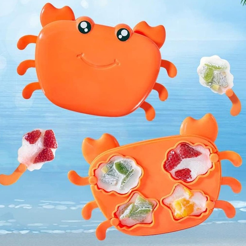 Crab Ice Mold Household Ice Cream Mold Popsicle Mold Silicone Ice Cream Popsicle Children’s Ice Box Popsicle Box (1 Pc)
