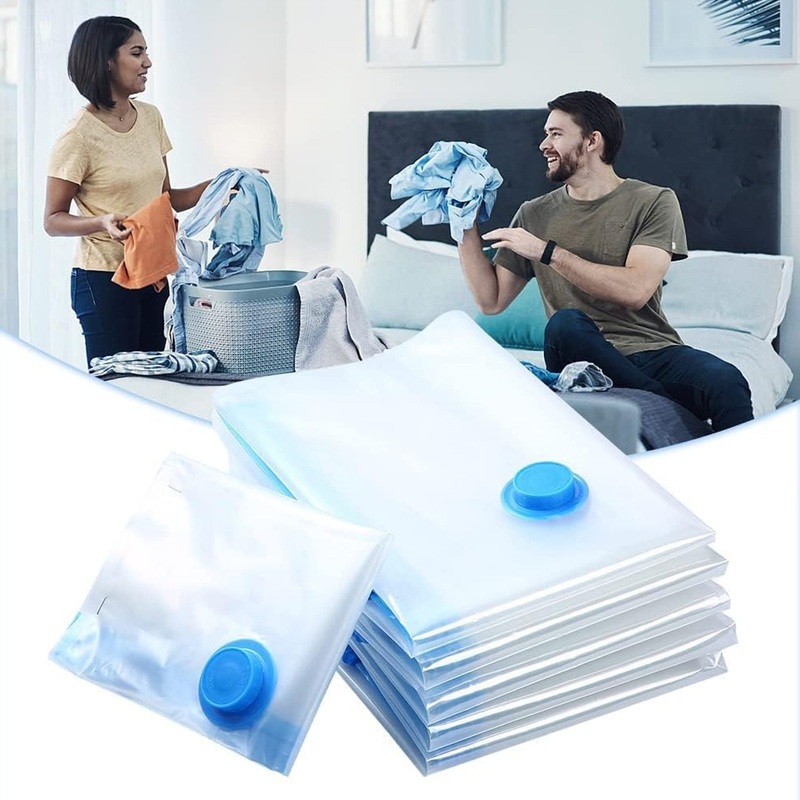 Vacuum Storage Bags with Suction Pump & Shirt clips – Vacuum Bags – Big Capacity Vacuum Seal Bags for Travel Clothes Blankets Pillows, Compression Bags | Space Saver Vacuum Storage Bags (5 Pcs Set)