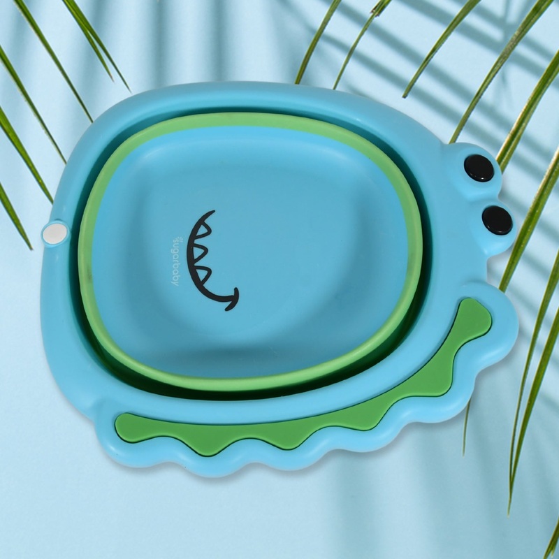 Frog Shape Wash Basin, Space Saving Multi Function Foldable Baby Wash basin Easy Clean Lightweight Thicken for Washing Face for Home (3331Cm / 1 pc)