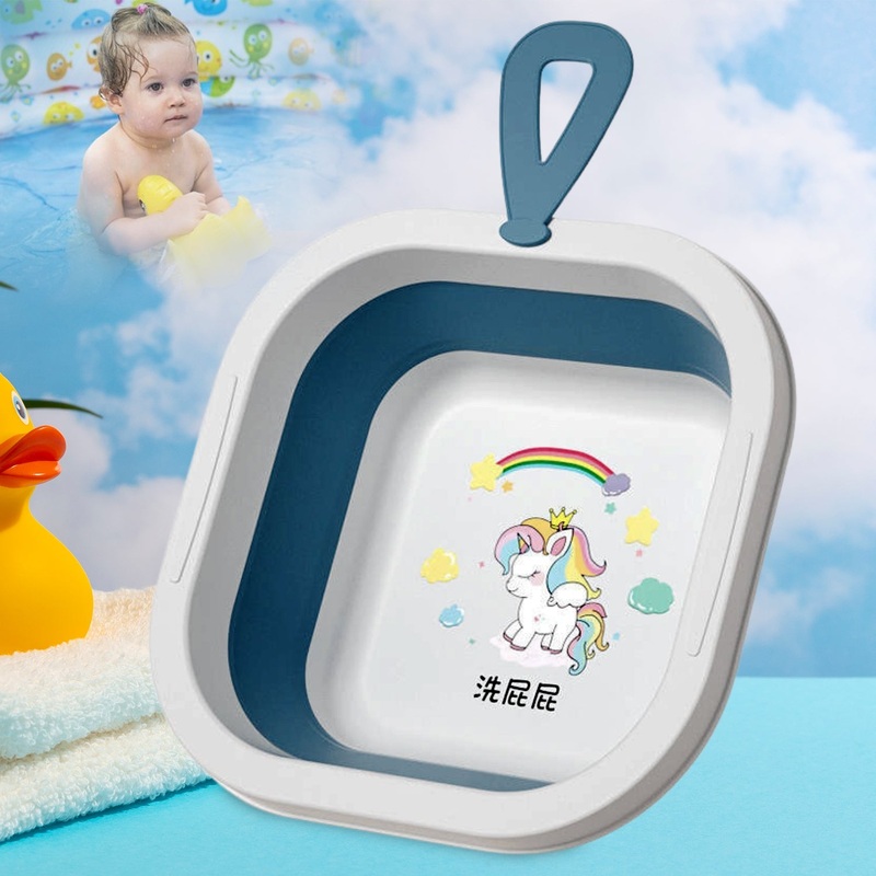 Wash Basin, Space Saving Multi Function Foldable Baby Wash basin Easy Clean Lightweight Thicken for Washing Face for Home (2828 Cm / 1 pc)