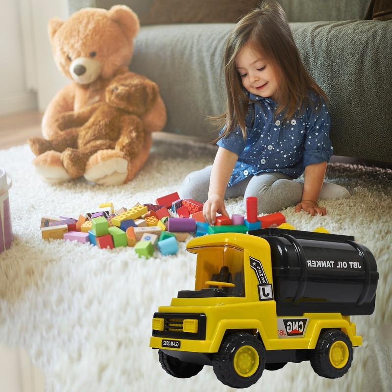 Big Size Heavy Duty Unbreakable Friction Powered with Engine Sound While Running | Non Electric Toy |Tempo Oil – Water Tanker Vehicle Truck for Kids Size