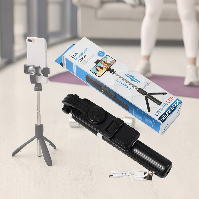 Bluetooth Selfie Stick, Portable Phone Tripod Stand for Mobile