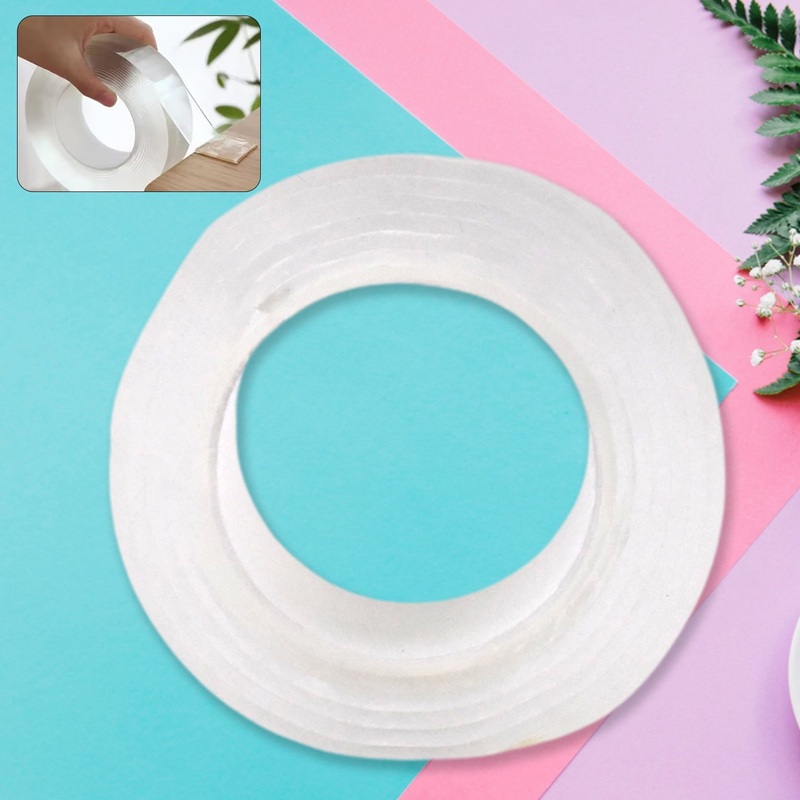 Sticky Double Sided Tape Washable Adhesive Tape Reusable (Thin / 6.53 Cm / 1 Pc)