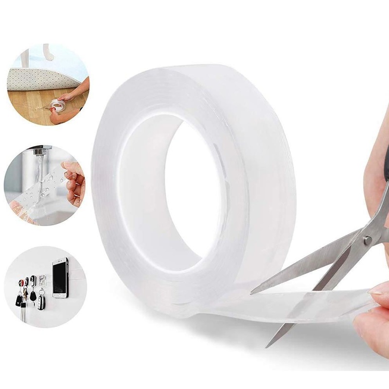 Double Sided Nano Adhesive Tape, 3 meter Washable Traceless Nano Gel Tape, Multipurpose