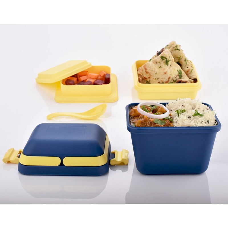Airtight Lunch Box with Handle & Push Lock