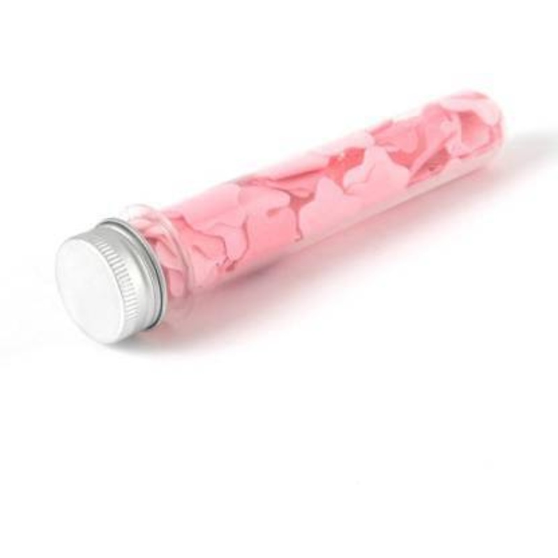 Portable Hand Washing Bath Flower Shape Paper Soap Strips In Test Tube Bottle