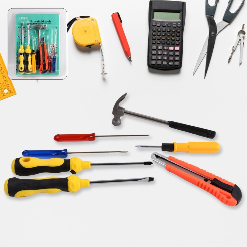 7 Pcs Hand Tool Kit and Magnetic Wristband for Holding Screws, Bolts, Drill Bits