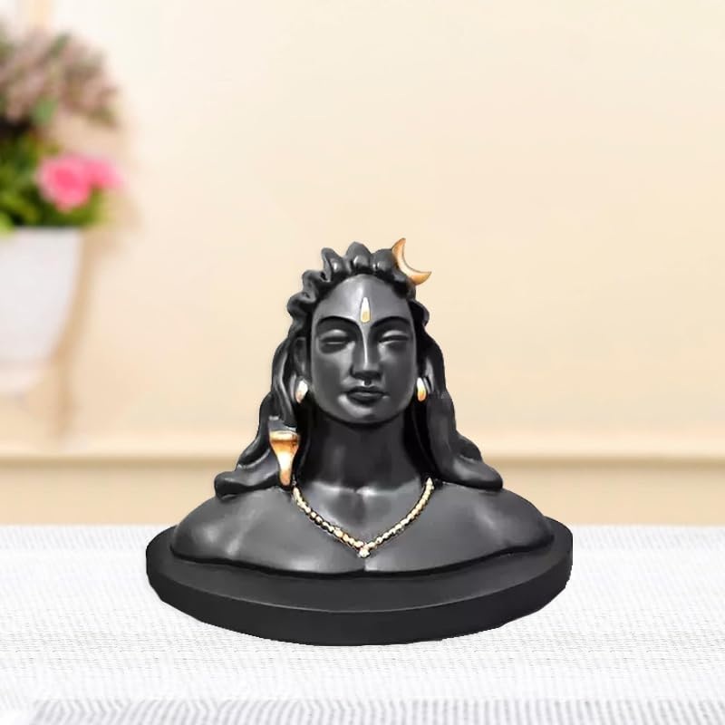 Adiyogi Shiva Small Size Black Color Idol for Home Dcor, Gift & Puja, Car Dashboard Statue
