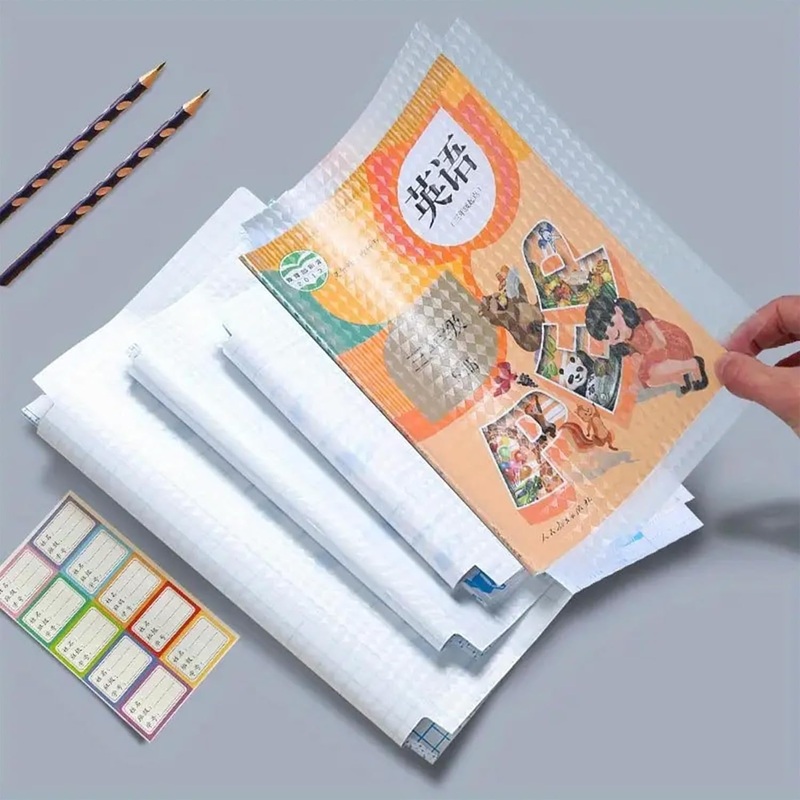 Transparent Paper Sticker Book Cover Film Book Binding Cover [30 Pcs- 3 Different Sizes -10 Each] Waterproof Self-Adhesive Book Cover for Office School Textbook Protective Case (30)