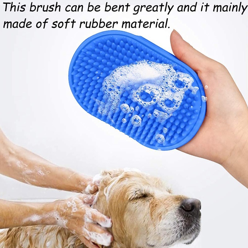 Puppies Pet Massage Rubber Bath Glove for Dogs, Cats, Rabbit, & Hamster | Grooming Shampoo Washing Hand Brush – 1 Piece
