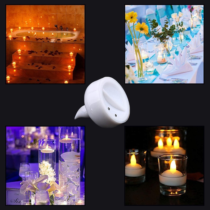 Set of 12 Flameless Floating Candles Battery Operated Tea Lights Tealight Candle – Decorative, Wedding.
