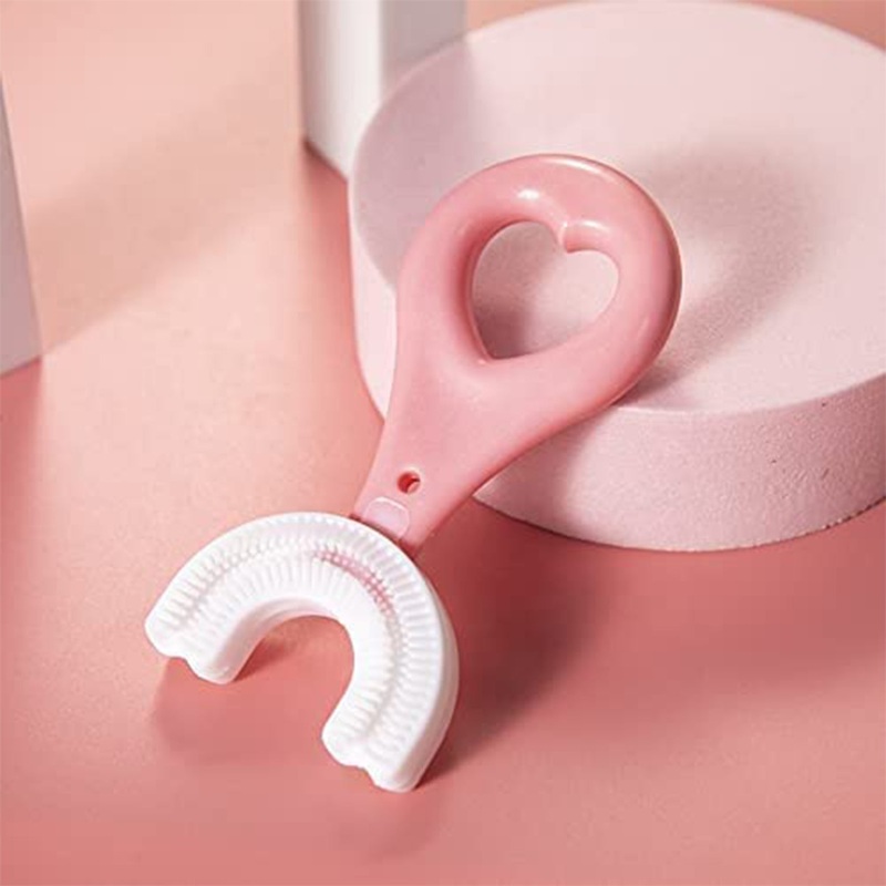 U Shaped Toothbrush for Kids, 2-6 Years Kids Baby Infant Toothbrush, Food Grade Ultra Soft Silicone Brush Head