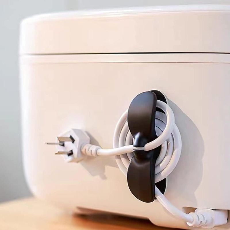 Power Plug Holder Organizer for Appliances Tidy Cord Winder Cable Organizer Self Adhesive Wire Wrap Holder for Coffee Maker Pressure Cooker Etc (1 Pc / 8×3 Cm / Small)