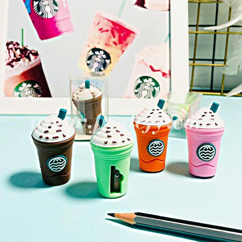 2In1 3D Cute Coffee Or Ice cream Shape sharpner Like Rotary Manual Pencil Sharpener for Kids  Ice Cream Style Office School Supplies, Back to School Gift for Students,Kids Educational Stationary kit, B’Day Return Gift (1 Pc)