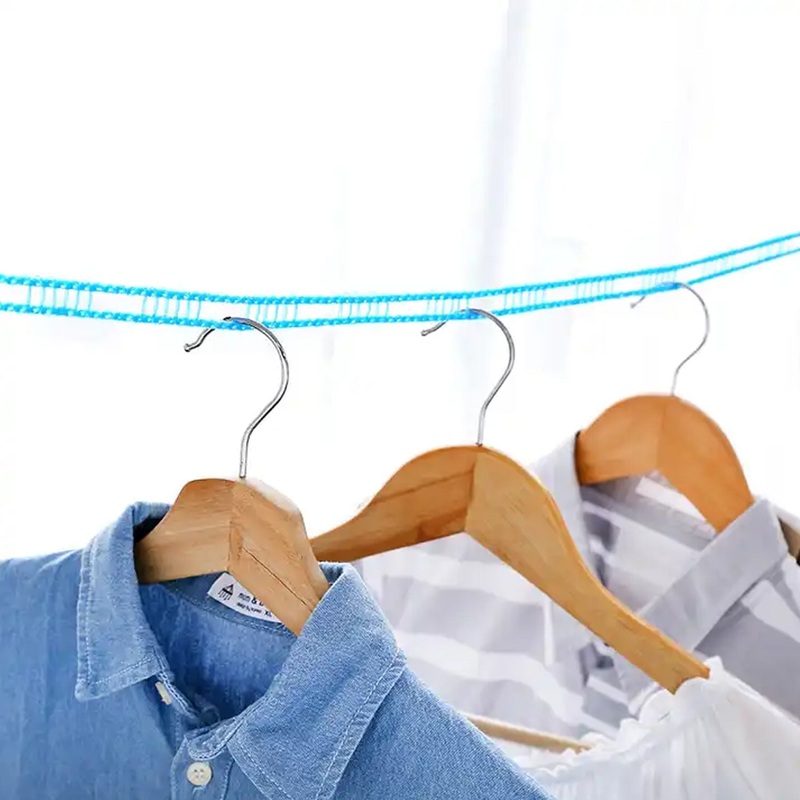 3 Meter Anti-Slip Clothesline Rope – Nylon, Hooks, Indoor/Outdoor