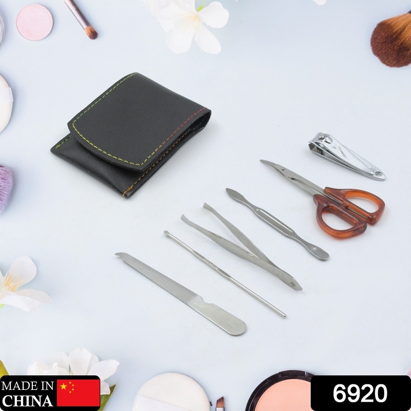 6in1 Nail Clipper Kit Fingernail Clipper, Manicure Set, Stainless Steel Nail Cutter Set ,Manicure Tool, Nail Clippers Care Tools with Lightweight and Beautiful Travel Case (6 Pc Set)
