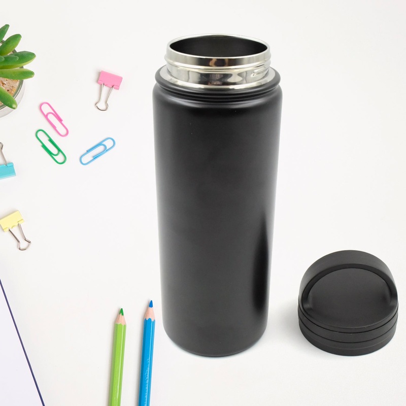 Vacuum Stainless Steel Water Bottle With Carry Handle, Fridge Water Bottle, Leak Proof, Rust Proof, Cold & Hot | Leak Proof | Office Bottle | Gym | Home | Kitchen | Hiking | Trekking | Travel Bottle (500 ML)