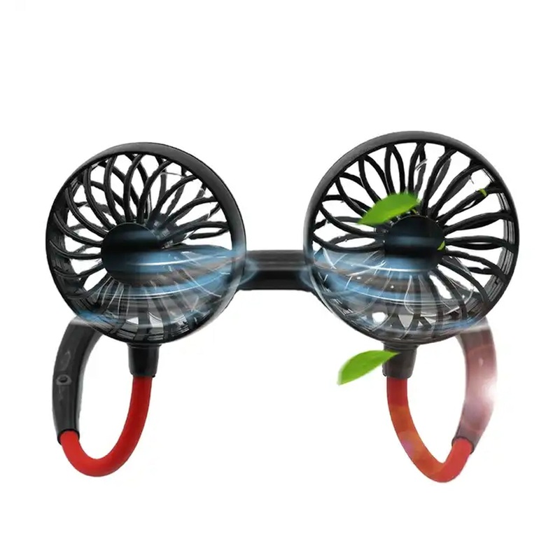 Hand Free Personal Fan – Portable USB Battery Rechargeable Mini Fan – Headphone Design Wearable Neckband Fan Necklance Fan Cooler Fan for Home, Sport, Camping, Beach, Travel, Office