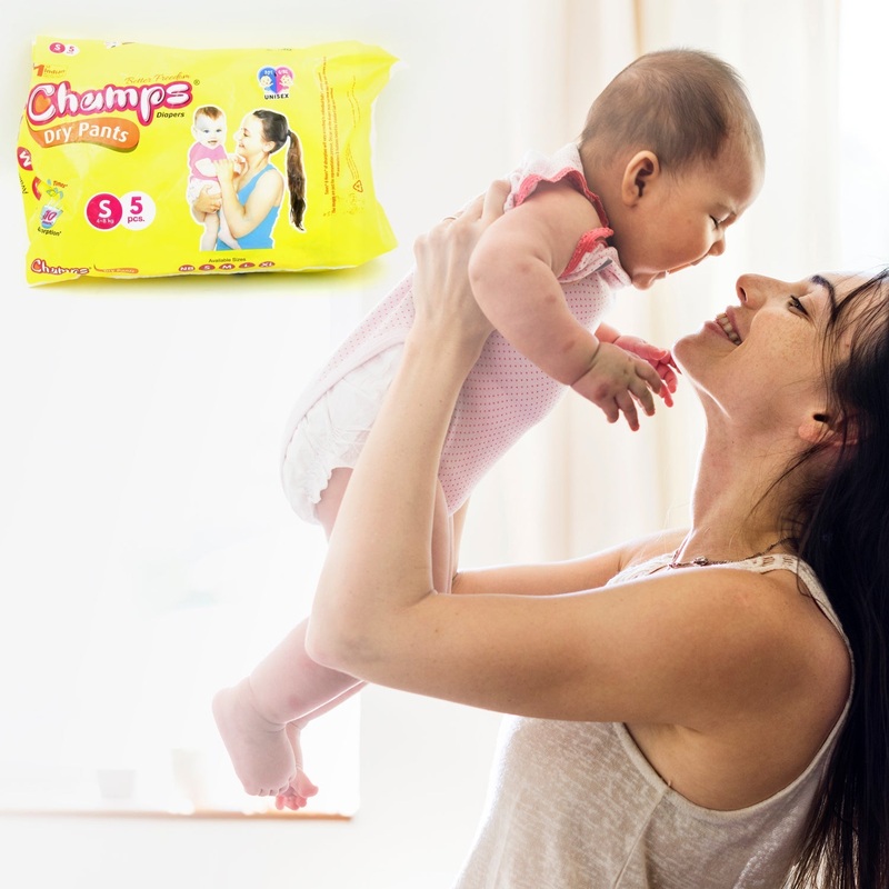 Travel-Friendly Diapers: Champs Small Diaper Pants (5 Pack) – Leakproof