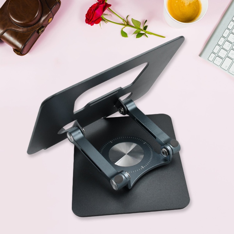 360 Rotating Tablet Stand Metal Alloy Adjustable Height Rotation Bracket, Suitable For tablet Computers for Desk Ergonomic Foldable Metal Tablet Holder/Tablets/Mobile Phones