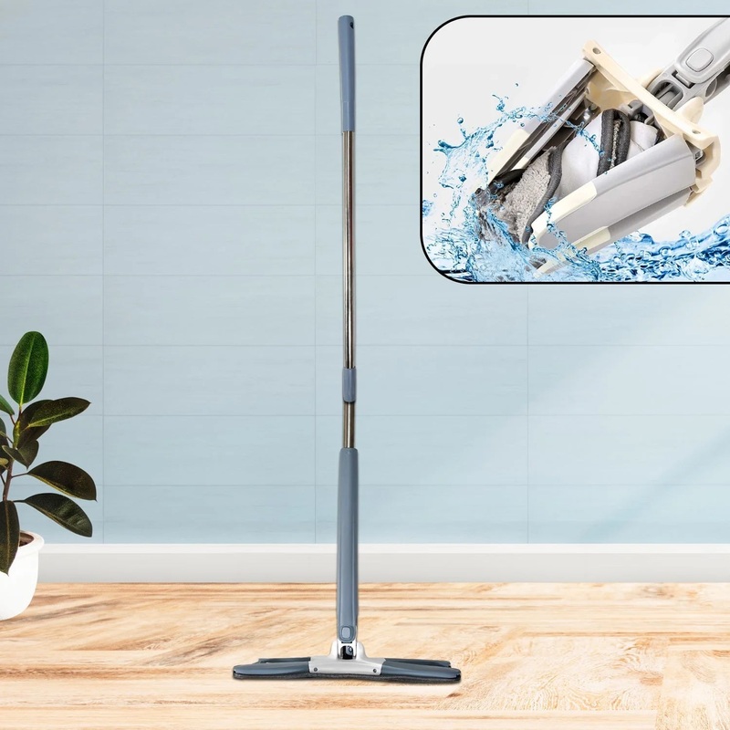 Adjustable 360 Flat Hand Mop: Floors, Walls, Ceilings (Easy Squeeze)
