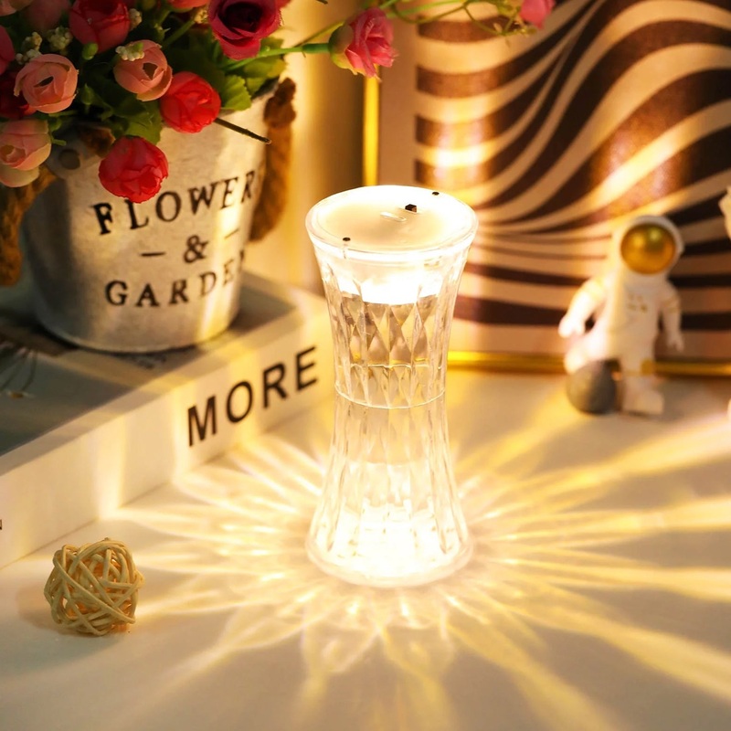 Crystal Lamp, Universal Night Light, Soft Lighting, Eye Protection for Nursery, Study, Bedroom Transparent Crystal Table Soft Lighting Multipurpose for Hotel for Office for Children’s Room (12Pc MOQ)