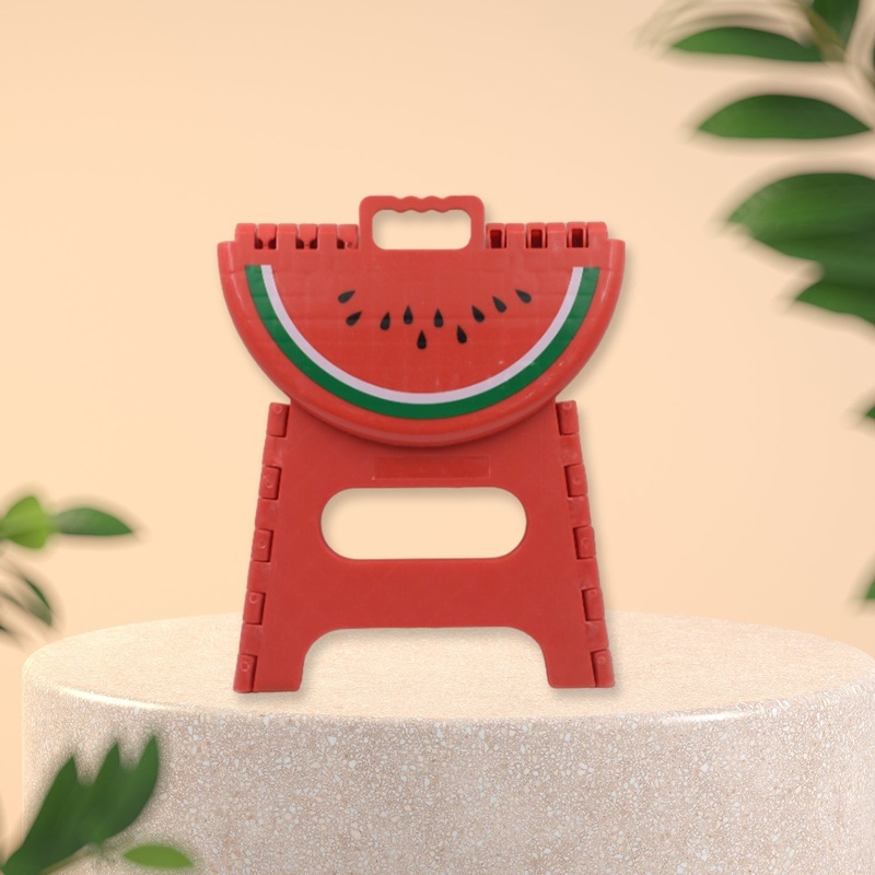 Mix Color Creative Thickening Folding Stool, Fruit Pattern Plastic Low Stool for Kindergarten Small Bench Hinge Handle Design,Learn Game Children’s Kids Table Indoor Household Children’s Chair Lightweight