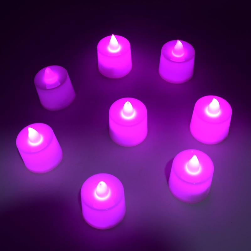 Pink Flameless LED Tealights, Smokeless Plastic Decorative Candles – Led Tea Light Candle For Home Decoration (Pack Of 8pc) ( Diya , Divo , Diva , Deepak , Jyoti)