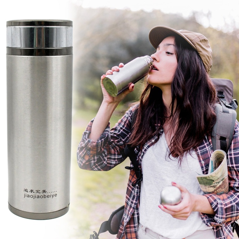 Stainless Steel Vacuum Flask Water Bottle Stainless Steel Drinking Bottle 100% Leak-Proof Insulated Mug Double-Walled – Ultralight Thermos Flask for Office, Sports, Outdoor Kettle, Travel (380 ML)