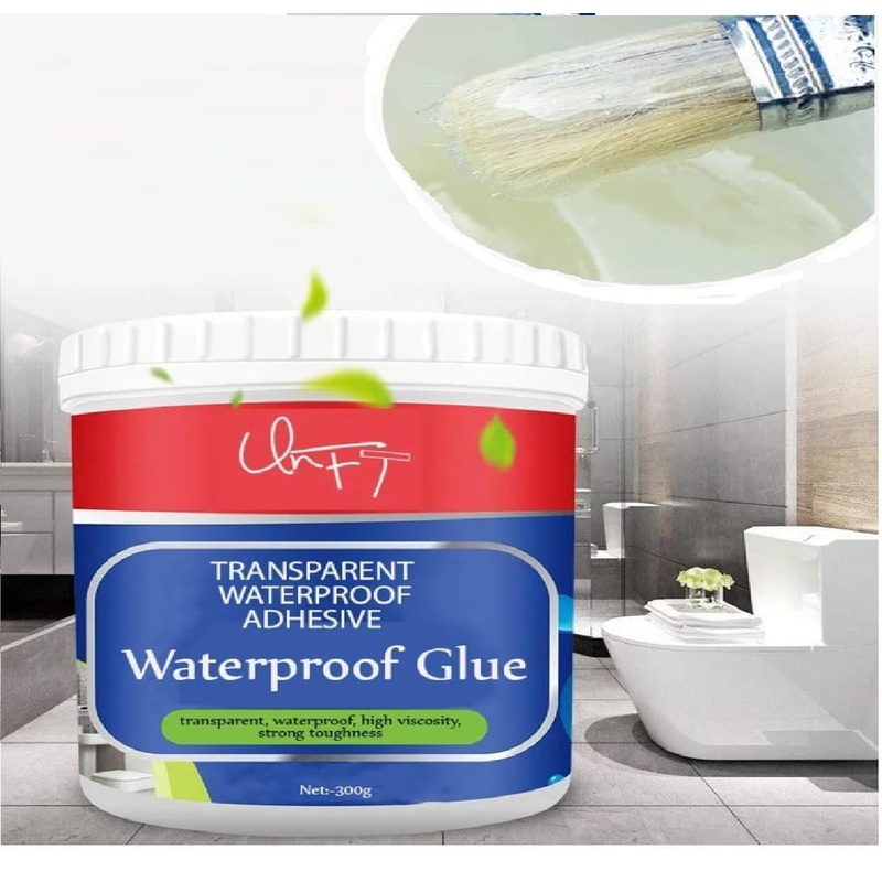 Transparent Waterproof Glue 300g with Brush, Leakage Protection Outdoor Bathroom Wall Tile Window Roof, Anti-Leakage Agent, sealant glue, Roof Sealant Waterproof Gel