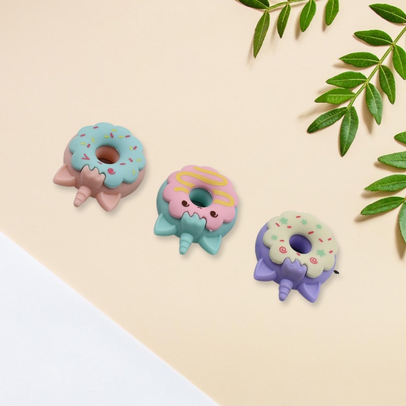 Tree Small Sized Cartoon Themed Non-Toxic Donut Erasers, School Stationery | for Kids – Boys & Girls | Birthday Gift |Return Gift (3pc Set)