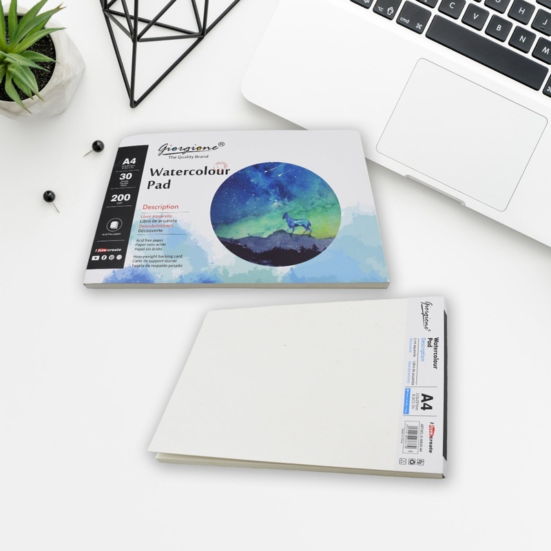 Watercolor Paper Pad,1 Pack,200gsm,A4 8.3×11.7,60 Sheets Total, Acid Free for Wet Media Painting Paper Pads, for Illustration, Painting, Drawing and Sketching 210x297mm (1 Pc)